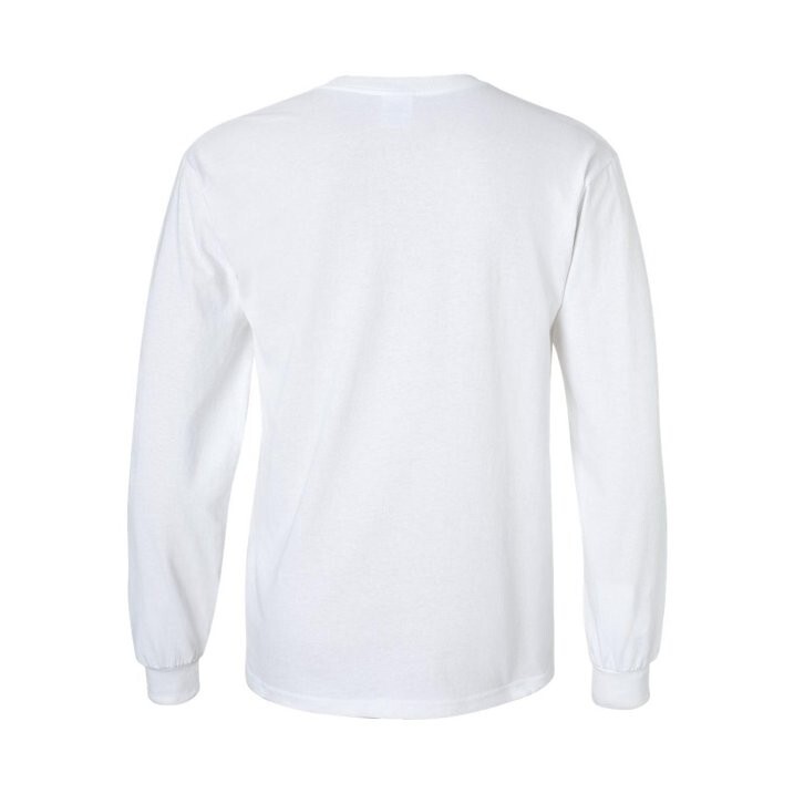 Gildan Men's Ultra Cotton Plain Crew Neck Long Sleeves T-Shirt L White NWOT gallery