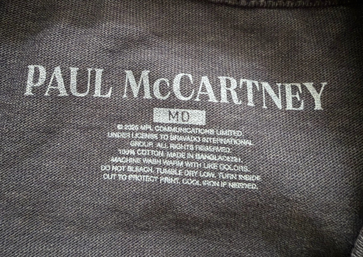 Paul McCartney Got Back Tour 2025 Merch Band Shirt City Stops Two Sided Medium gallery