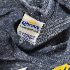 Corona Extra Men’s Medium Navy Polyester Linen Blend Graphic Tshirt
