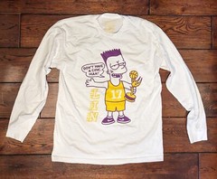 Cookies Hoops Men’s Bart Simpson LA Los Angeles Lakers Long Sleeve Shirt Size XL