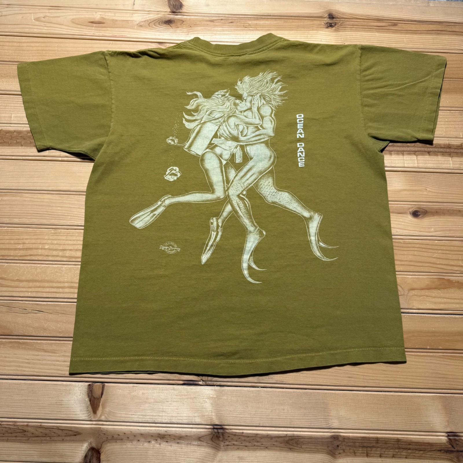 Vintage 90s Sea Fever Bahamas Ocean Dance Scuba Diver Mermaid T-Shirt USA Large