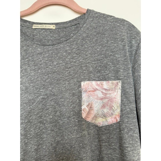 Mens Marine Layer Grey Signature Pocket Tee Shirt | Men's/Unisex M | Sustainable gallery
