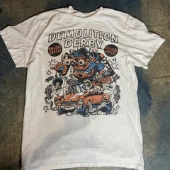 Rare Demolition Derby Basic Style White Short Sleeve Unisex T shirt NH21130