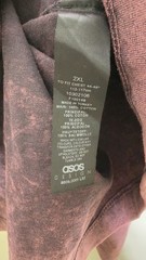 ASOS DESIGN Oversized Acid Wash Long Sleeve Tee Boxy Fit Burgundy 2XL Men’s