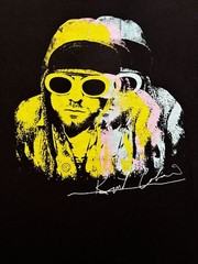 Nirvana Kurt Cobain Graphic Signature Color Block T-Shirt