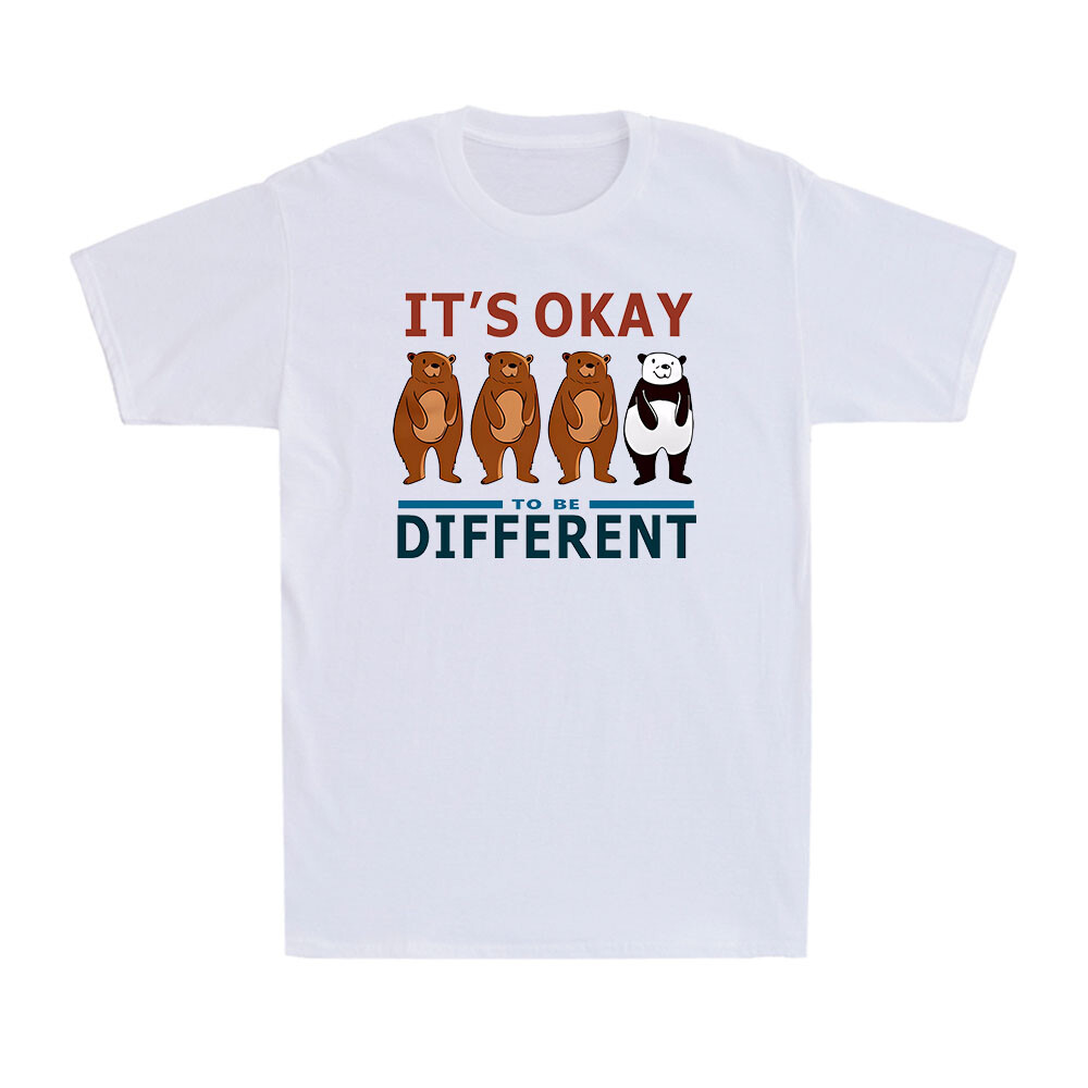 Funny Panda It’s Ok To Be Different Statement Slogan Novelty Gift Men’s T-Shirt