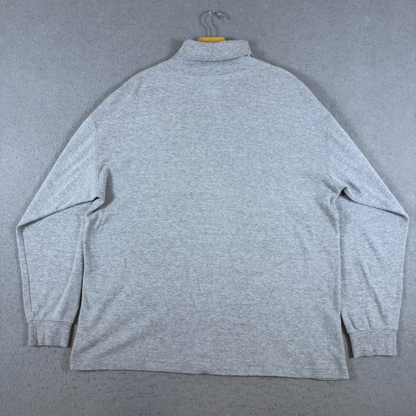 VTG 90s Starter Mens Mock Neck Long Sleeve Shirt Sz L Gray Blank Streetwear Y2K gallery