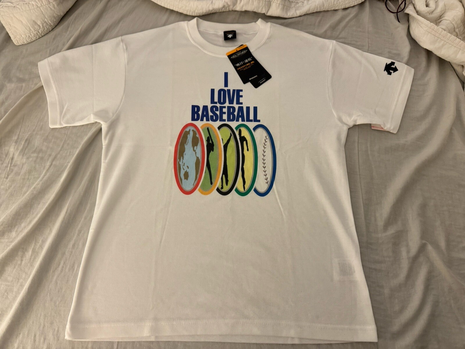 Descente Functional System Works I Love Baseball Large New T-shirt White gallery