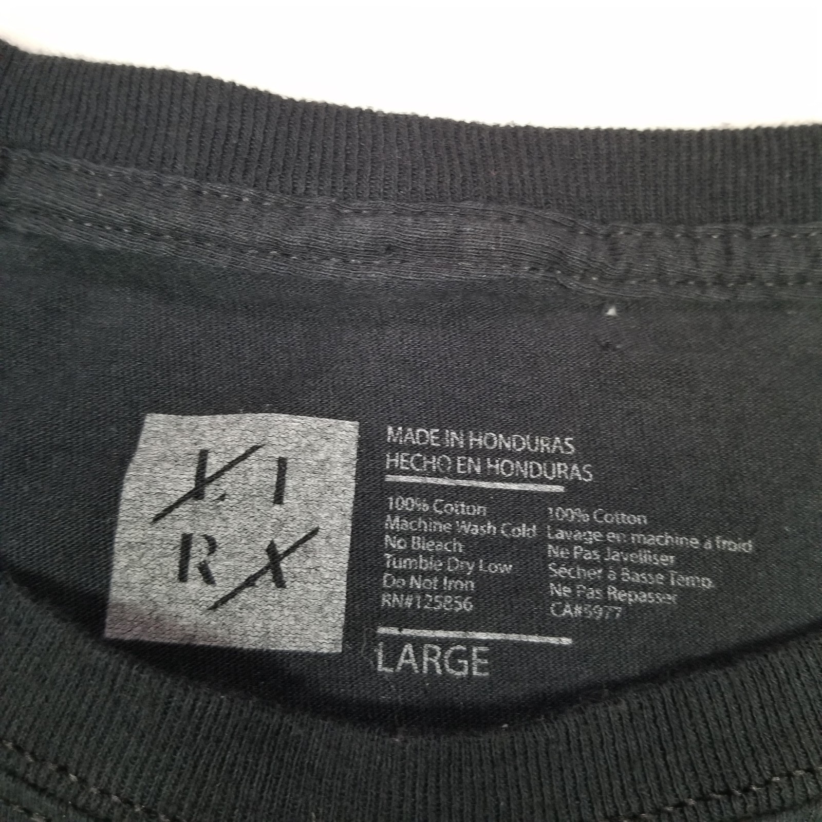 LIRA MFG Men's Graphic Tee Size Large Black ESTIMADA Rose Flower Print Casual gallery