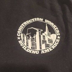 Men’s Construction Workers Building America XL Black Shirt Front and Back Logo