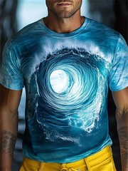 Men’s 3D Print Abstract Quick-Dry Breathable Short Sleeve T-Shirt