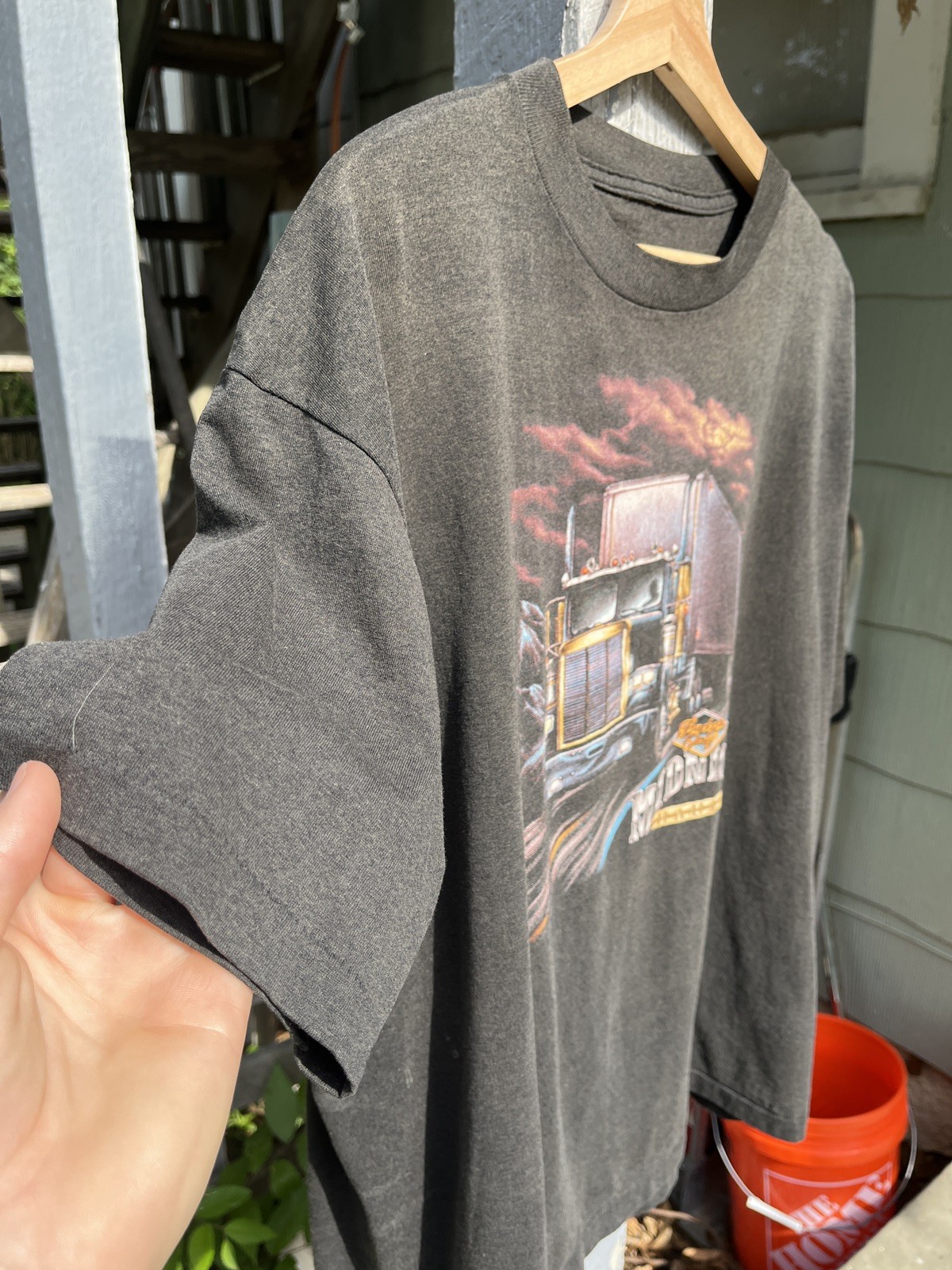 Vintage 3D Emblem Truckers Only 1988 Shirt Truck Stop Harley Single Stitch XL gallery