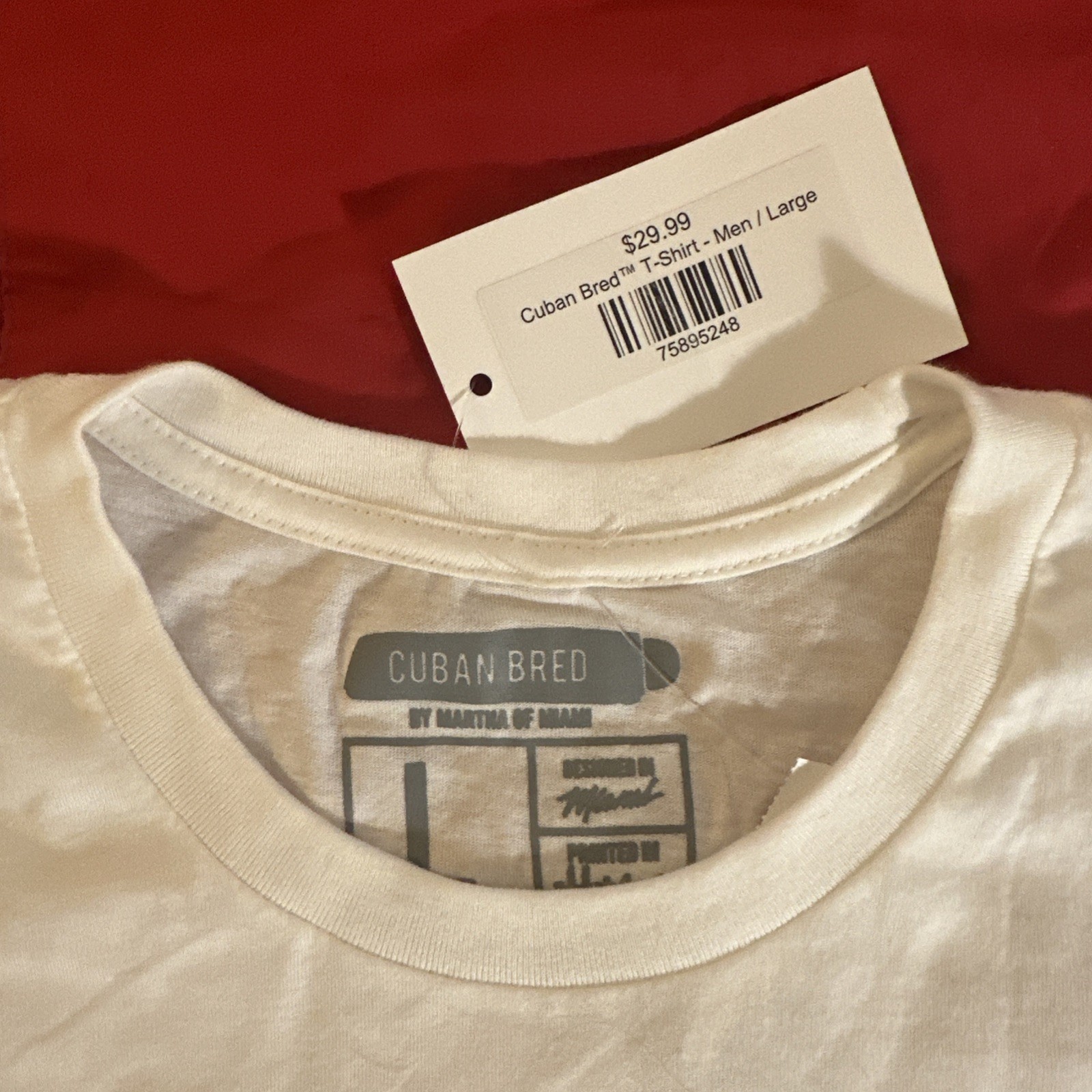 Martha of Miami - Cuban Bred Bred - White Crewneck T-Shirt - Adult Size Large gallery