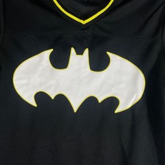 Batman DC Comics SMALL Black Yellow Football Pullover Jersey Tee Shirt