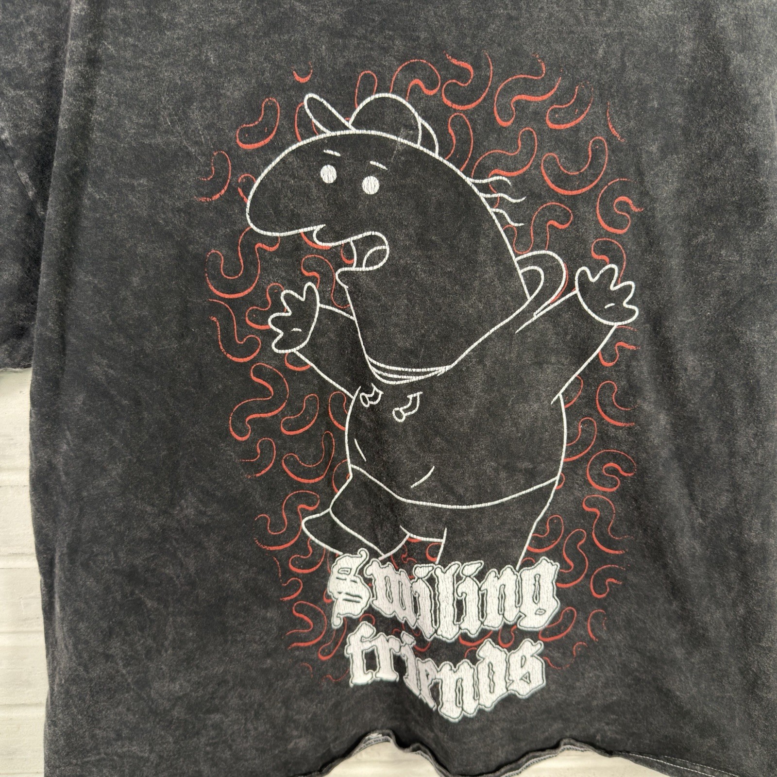 Smiling Friends Charlie Two Sided T Shirt Men Size XL Black Distressed Graphic gallery