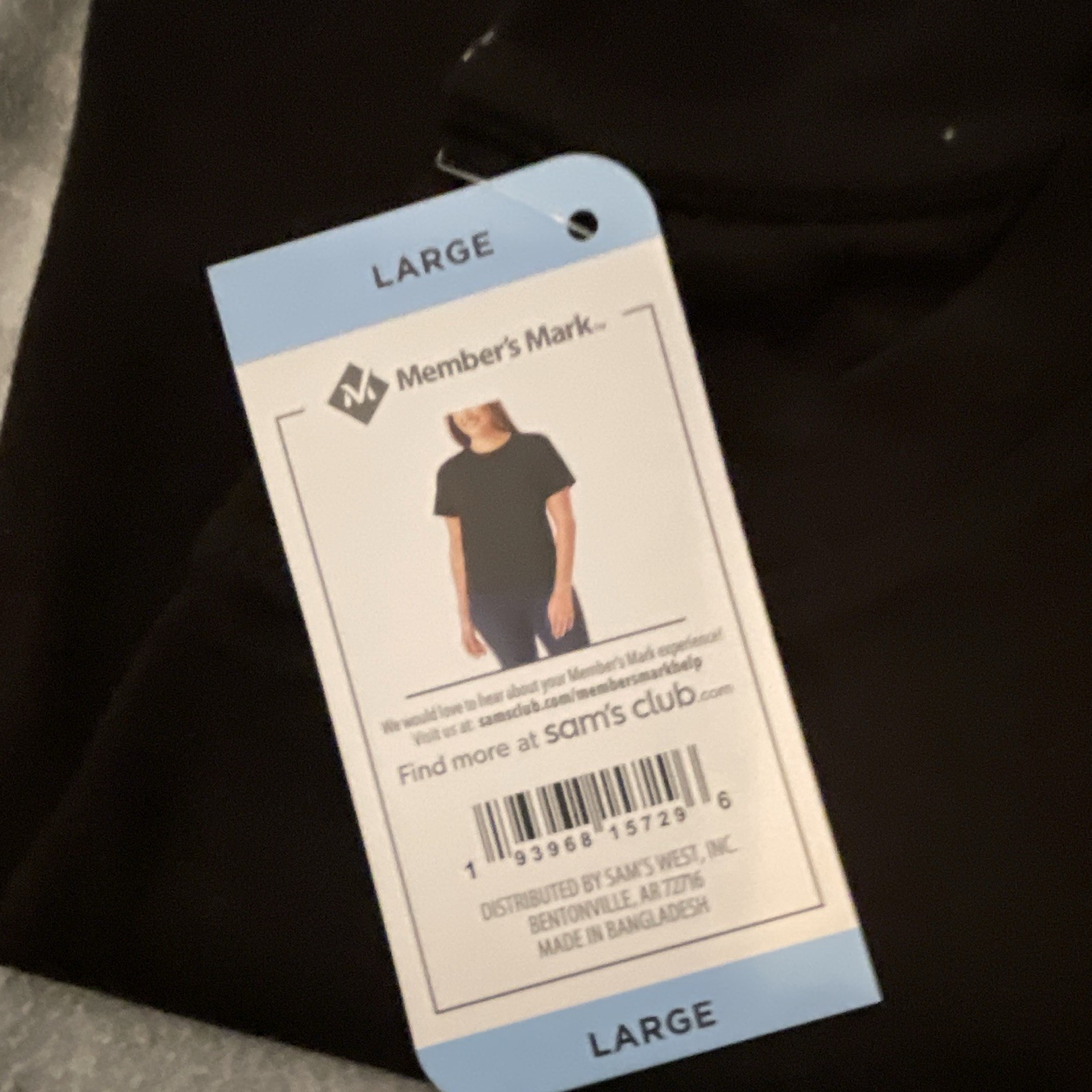 Member's Mark Men's Regular Fit Black Short Sleeve T-Shirt, Size L gallery