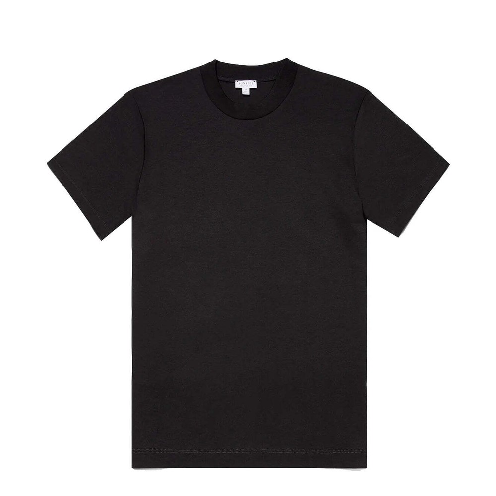 Sunspel Relaxed Fit Heavyweight Supima Cotton T‑Shirt Black