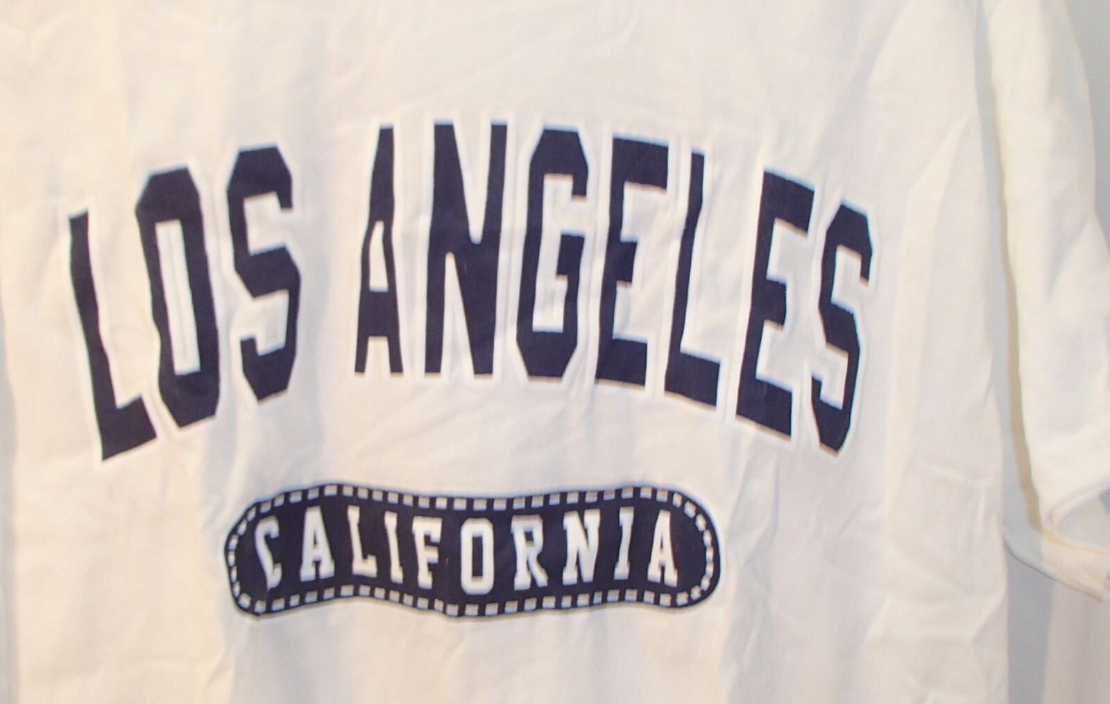 Los Angeles California White Heavy Cotton Gildan Silk-Screened T-Shirt Mens L gallery