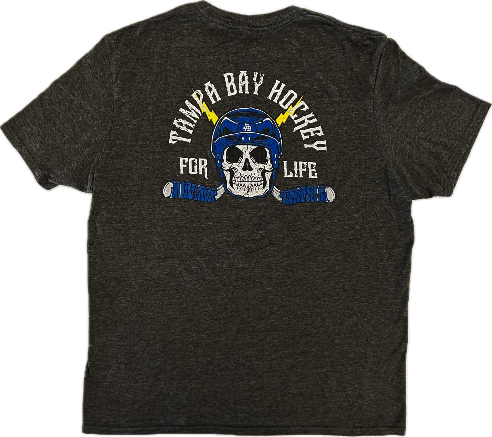 NHL Tampa Bay Lightning HOCKEY FOR LIFE XL T-Shirt 4TB Skull Helmet Sticks gallery