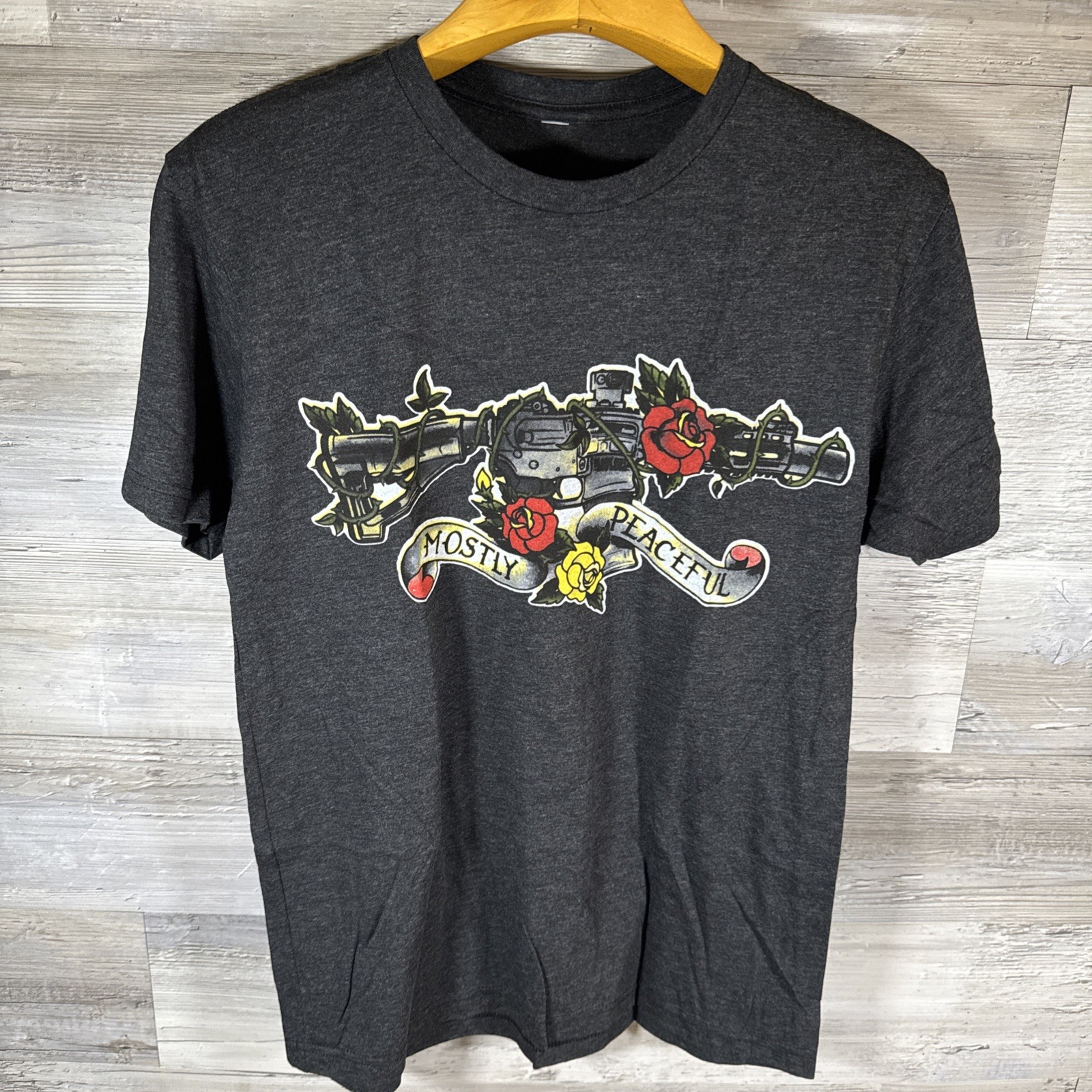 Black Rifle Coffee Mostly Peaceful T Shirt Mens Size Medium Black New gallery