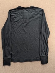 American Eagle Outfitters Men’s Graphic Logo Henley T-Shirt Black S/P Athletic