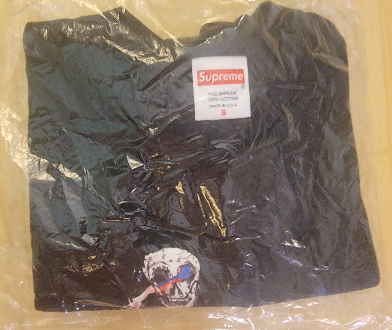 NWT Supreme Mens Skeleton Tee Shirt Black Small New York Skater SS21 Flag 52412 gallery