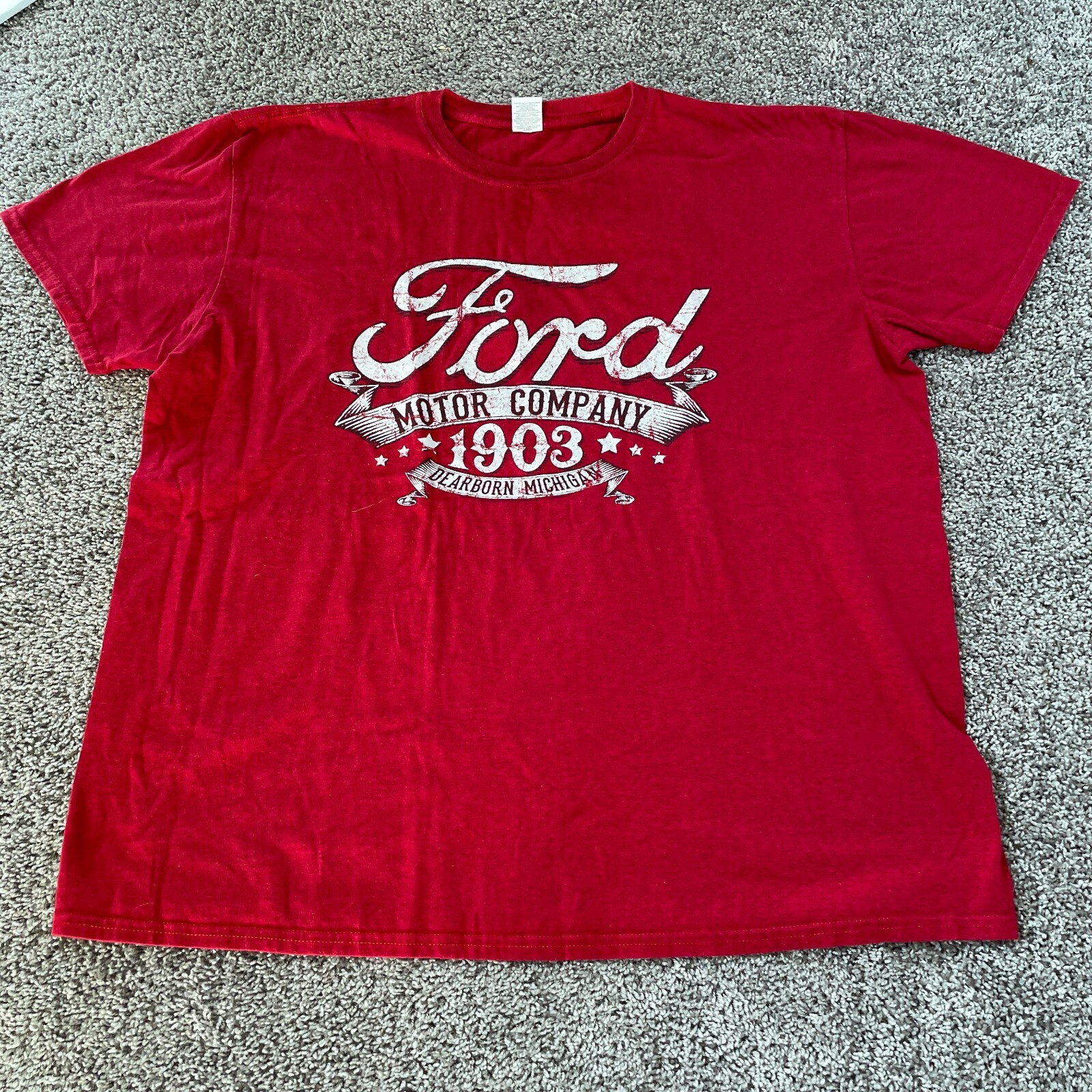 Ford Motor Comanpy Shirt Mens Extra Large Red Short Sleeve Racing