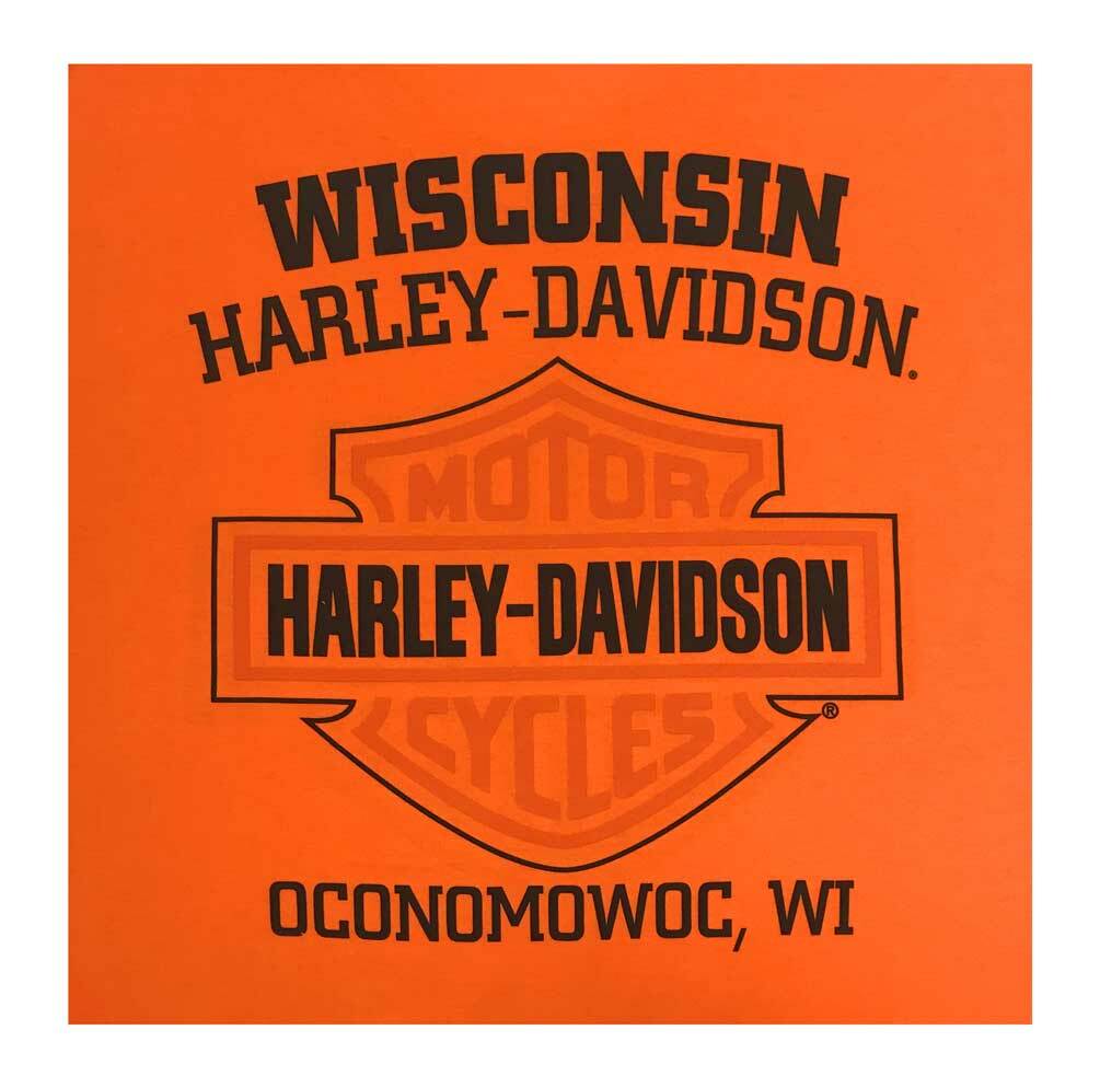 Harley-Davidson Men's Bar & Shield Long Sleeve Crew-Neck Shirt, Safety Orange gallery