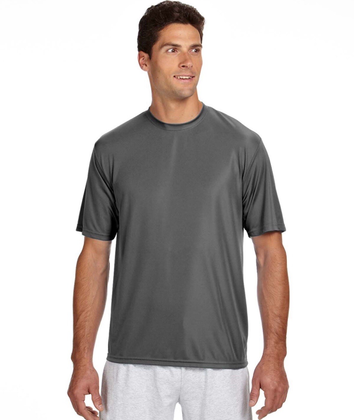 A4 N3142 Mens Short Sleeve Dri-Fit Cooling Performance T-Shirt XS Graphite New gallery