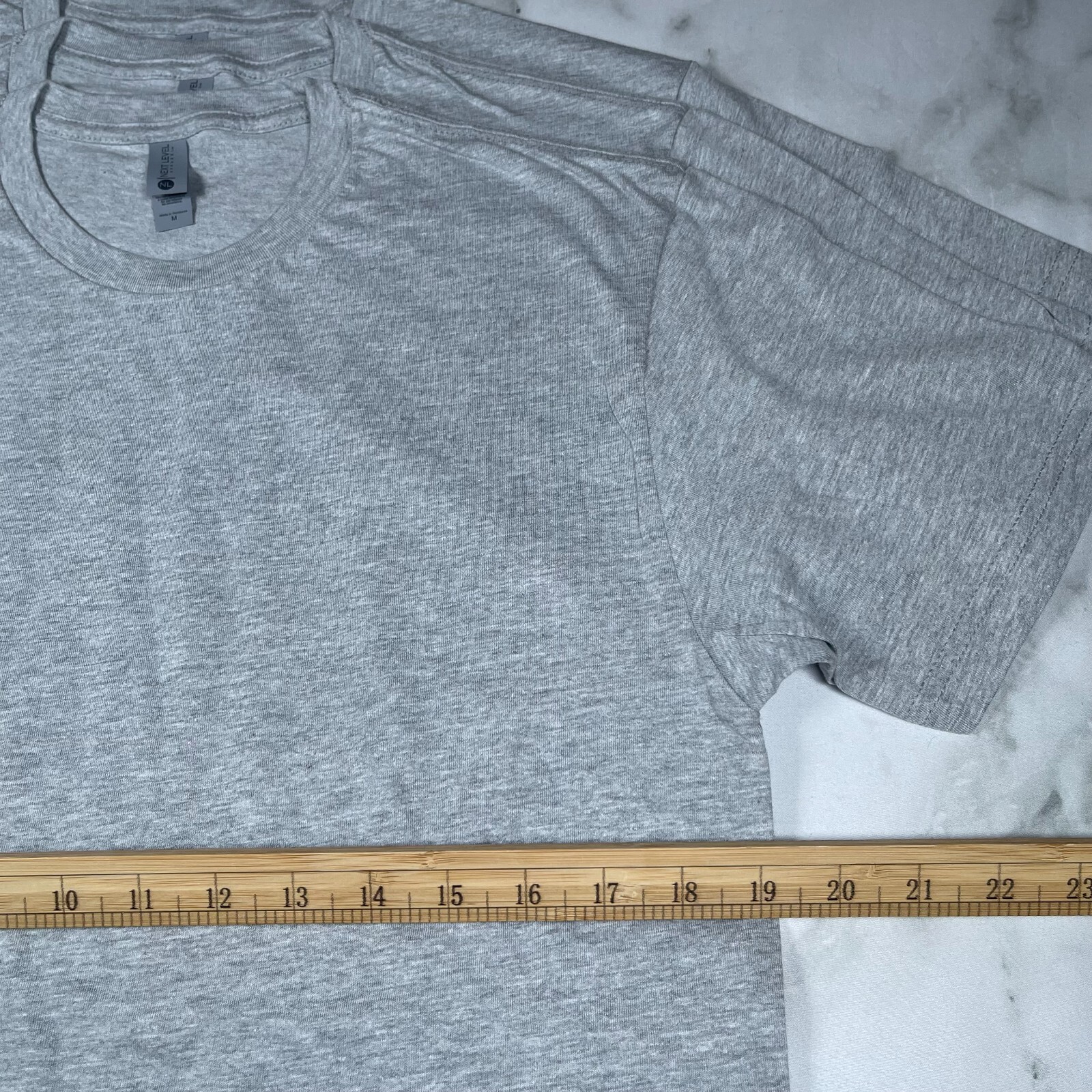 Lot of 3 Next Level Unisex Premium Gray TShirts Plain Super Soft US Size M gallery