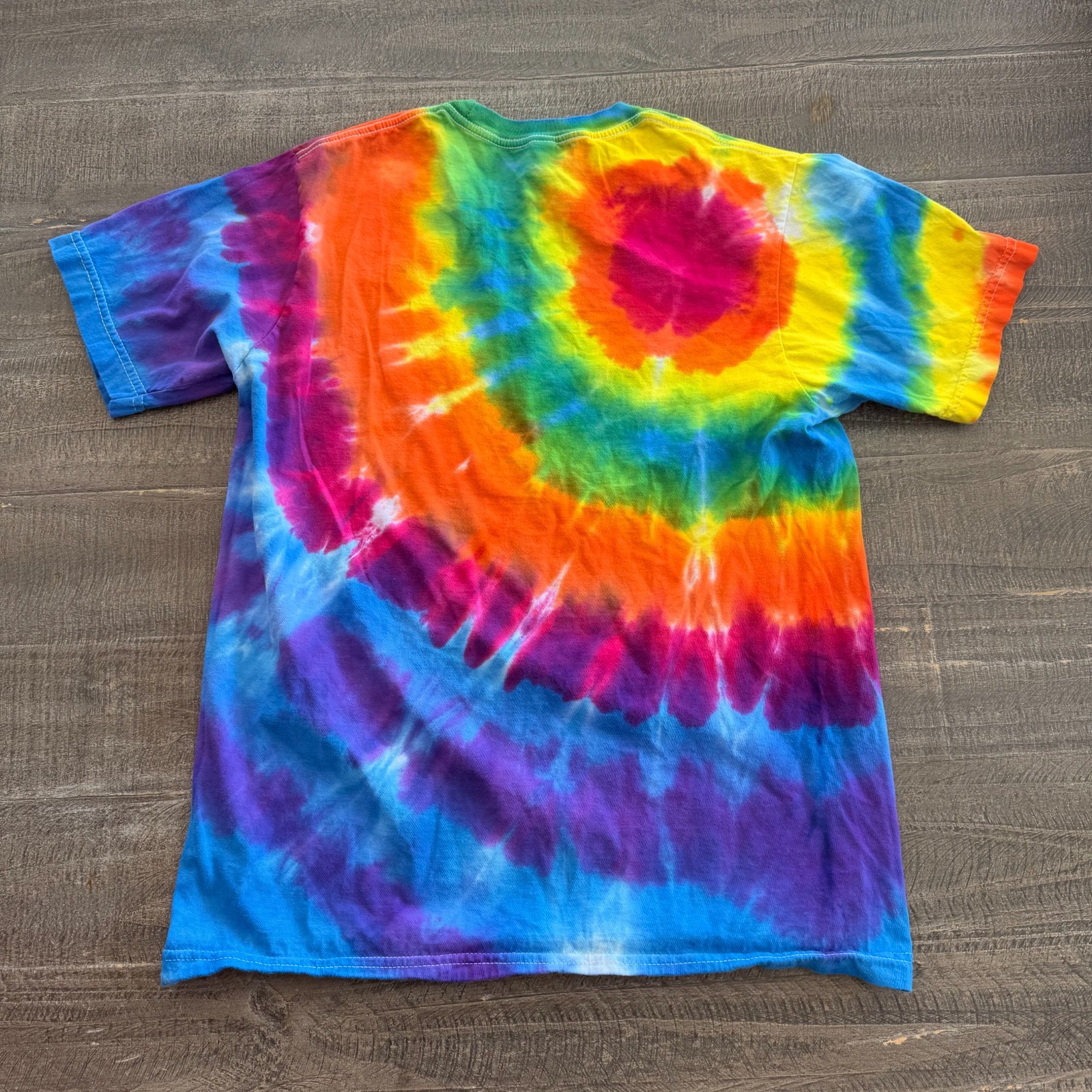 Ben & Jerry's Tie Dye Shirt Bayside USA 100% Combed Ring Spun Cotton USA Medium gallery