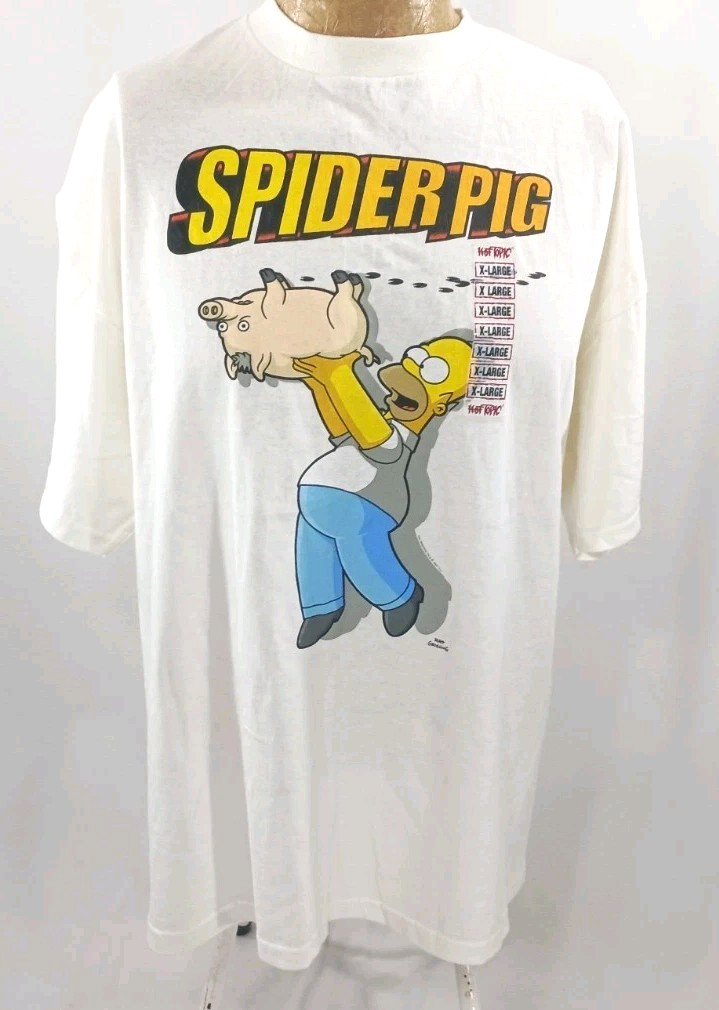 The Simpsons Movie Homer Simpson Spider Pig T-Shirt Men's XL Spiderpig Hot Topic gallery