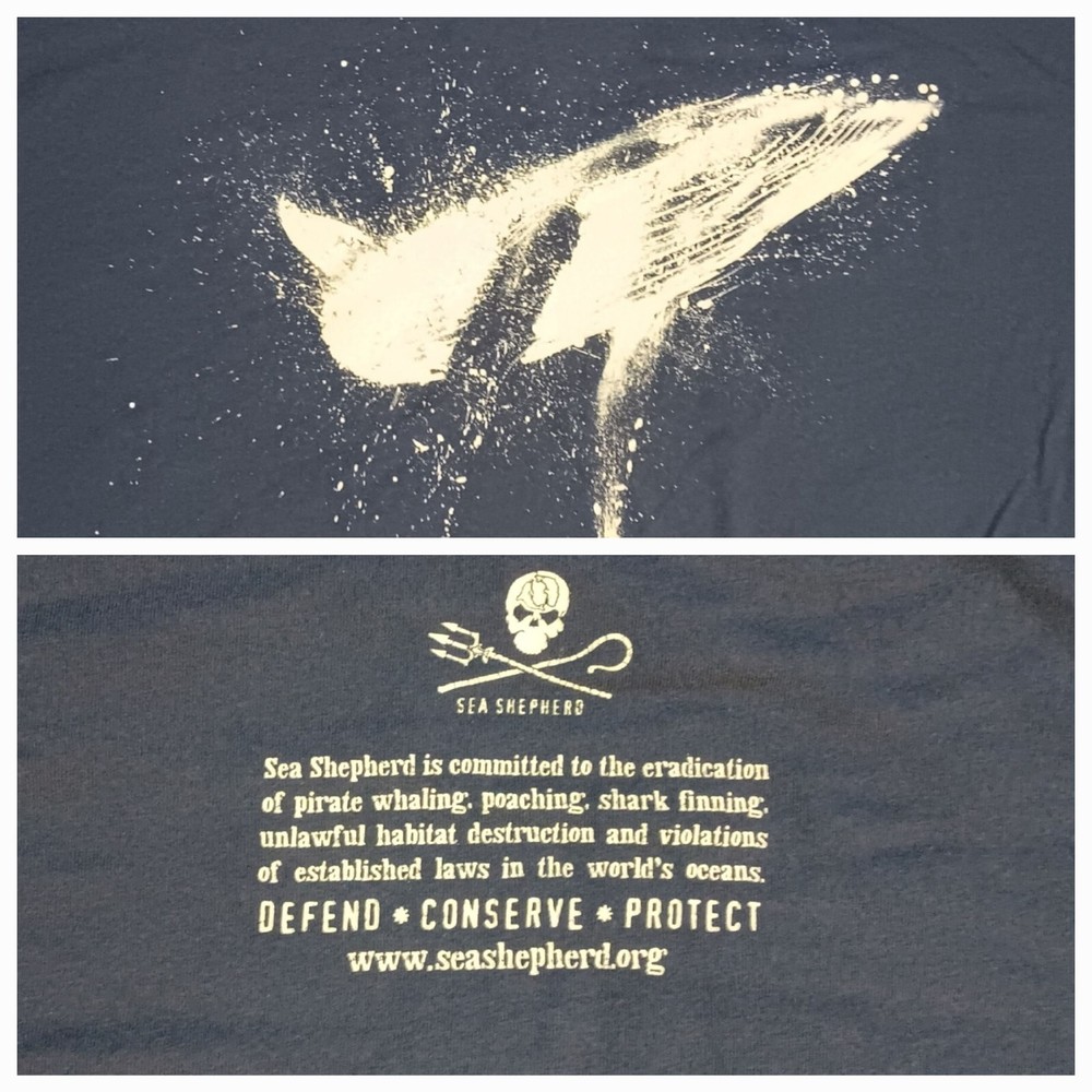 VTG Sea Shepard Mission Statement t-shirt long sleeve Orca Whale Organic cotton