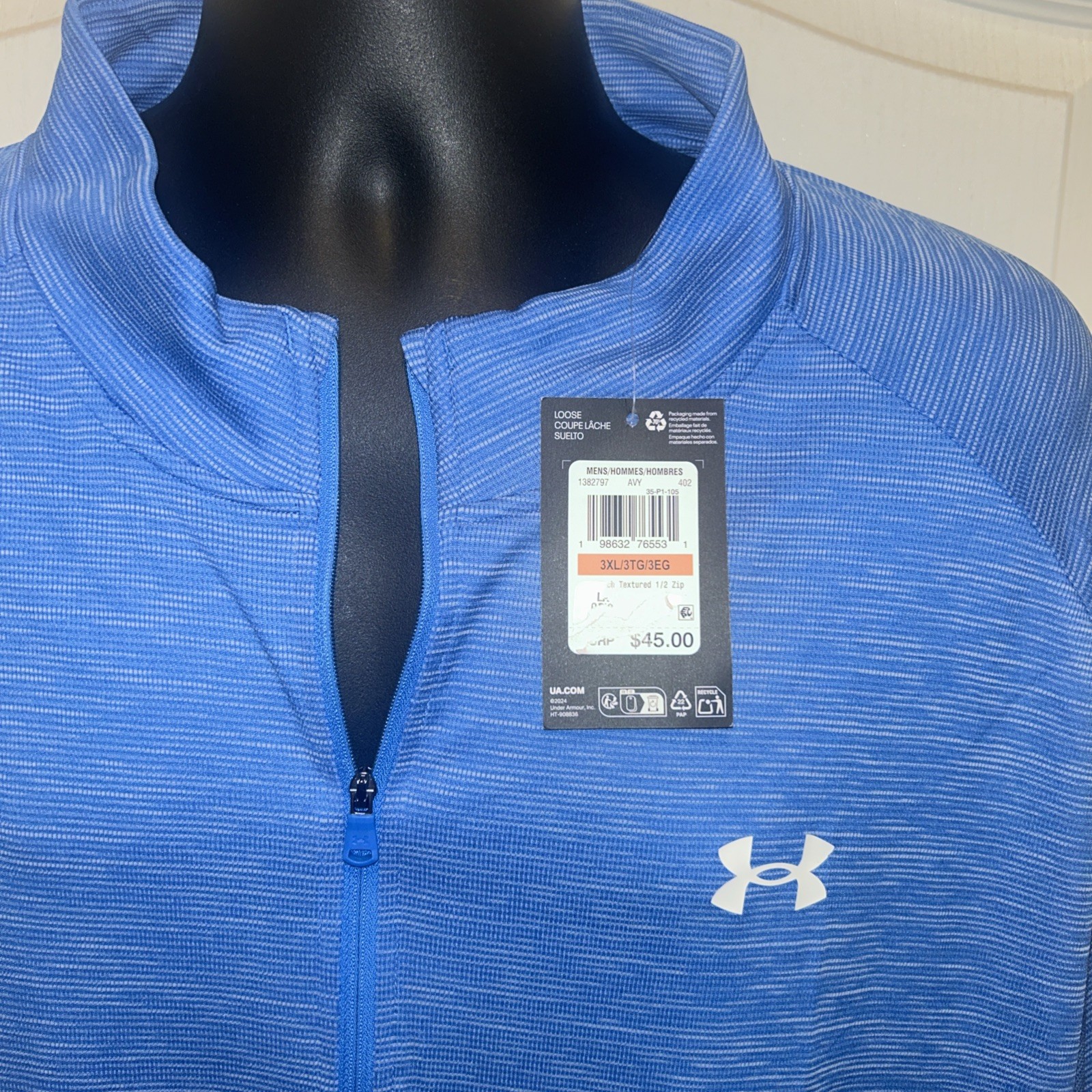 NWT Under Armour 1/4 Zip Men's Tech Tee Long Sleeve Size 3XL — FREE SHIPPING gallery