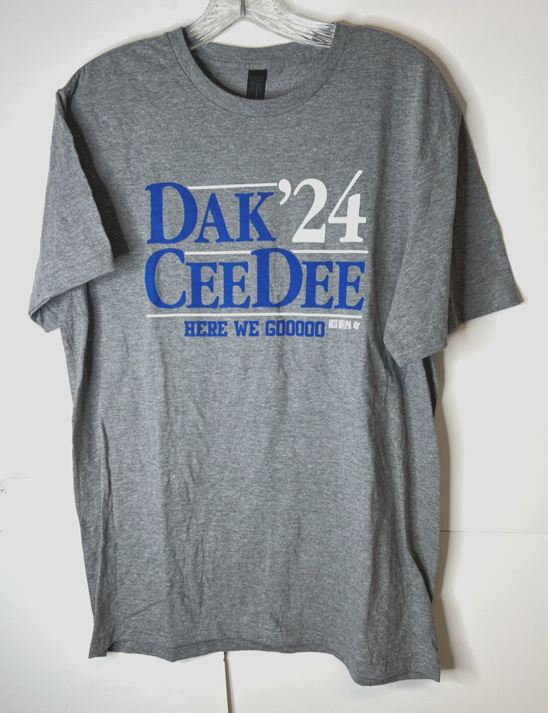 NFL Dak Prescott CeeDee Lamb Dak’24 Here We Goooo Men’s Medium T-Shirt NWT