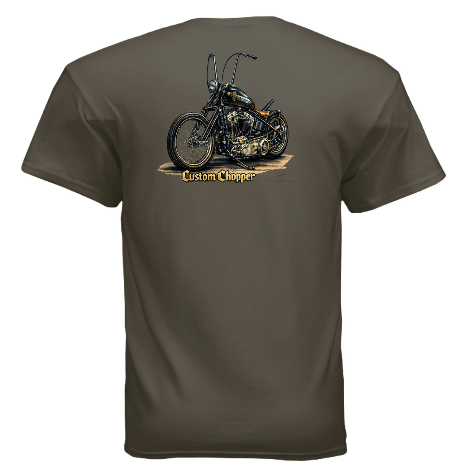 Custom Chopper 3 Vintage Motorcycle Art T-Shirt An Old Man's Art gallery
