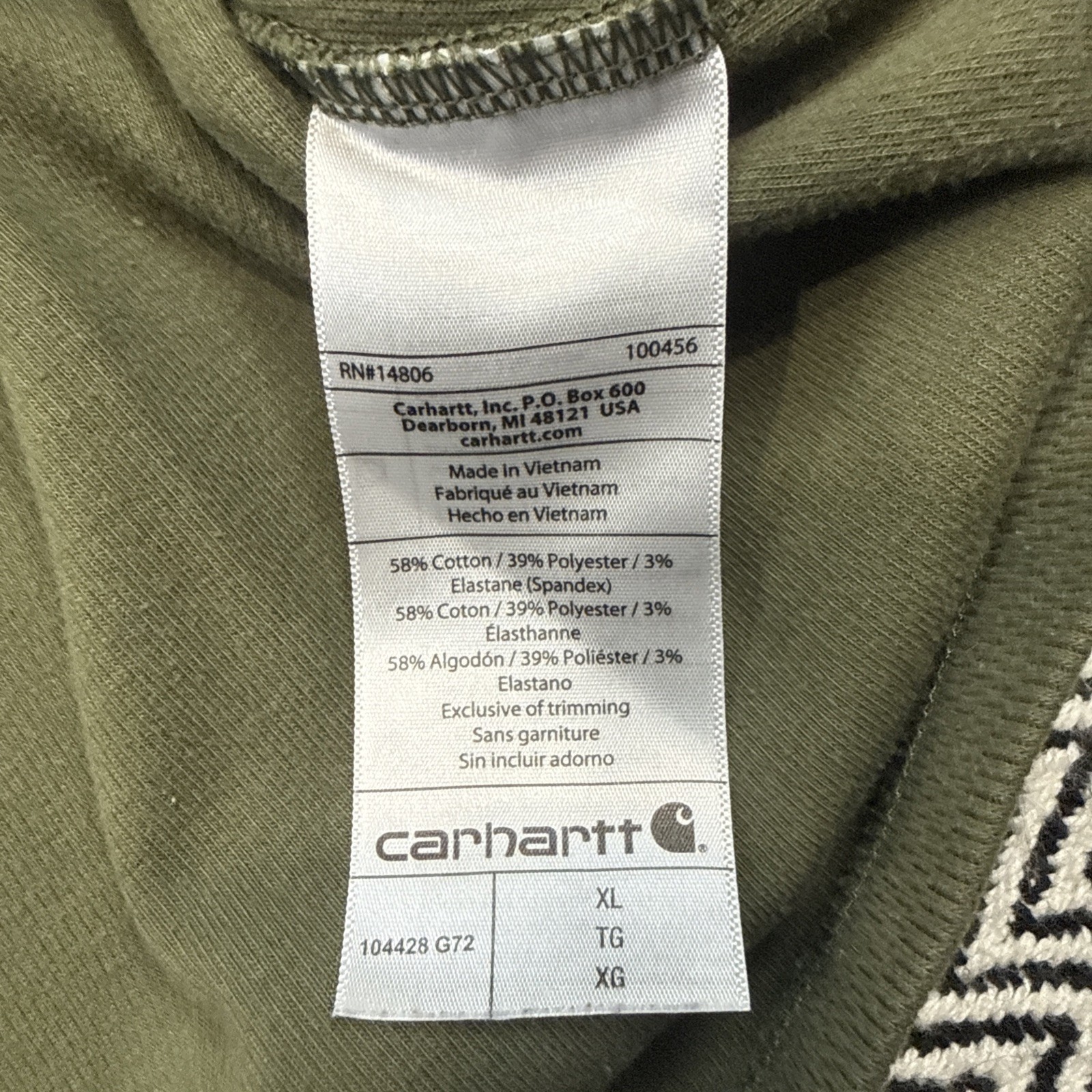 Carhartt 104428 G72 ‘Basil’ Green MENS XL Heavyweight Half-Zip LS Thermal Shirt gallery