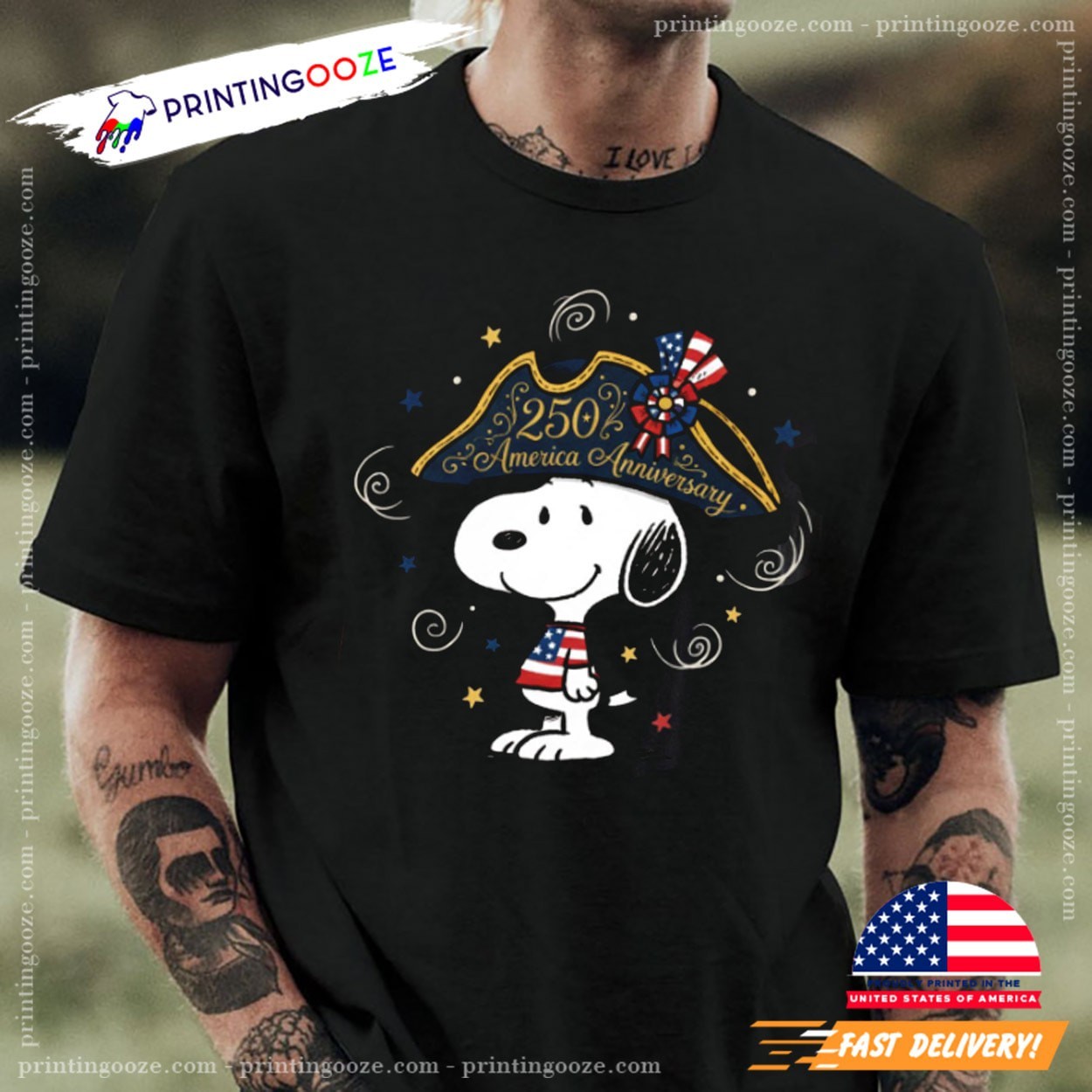 Snoopy 250 Anniversary USA Independence Day Unisex S-5XL Shirt TC7