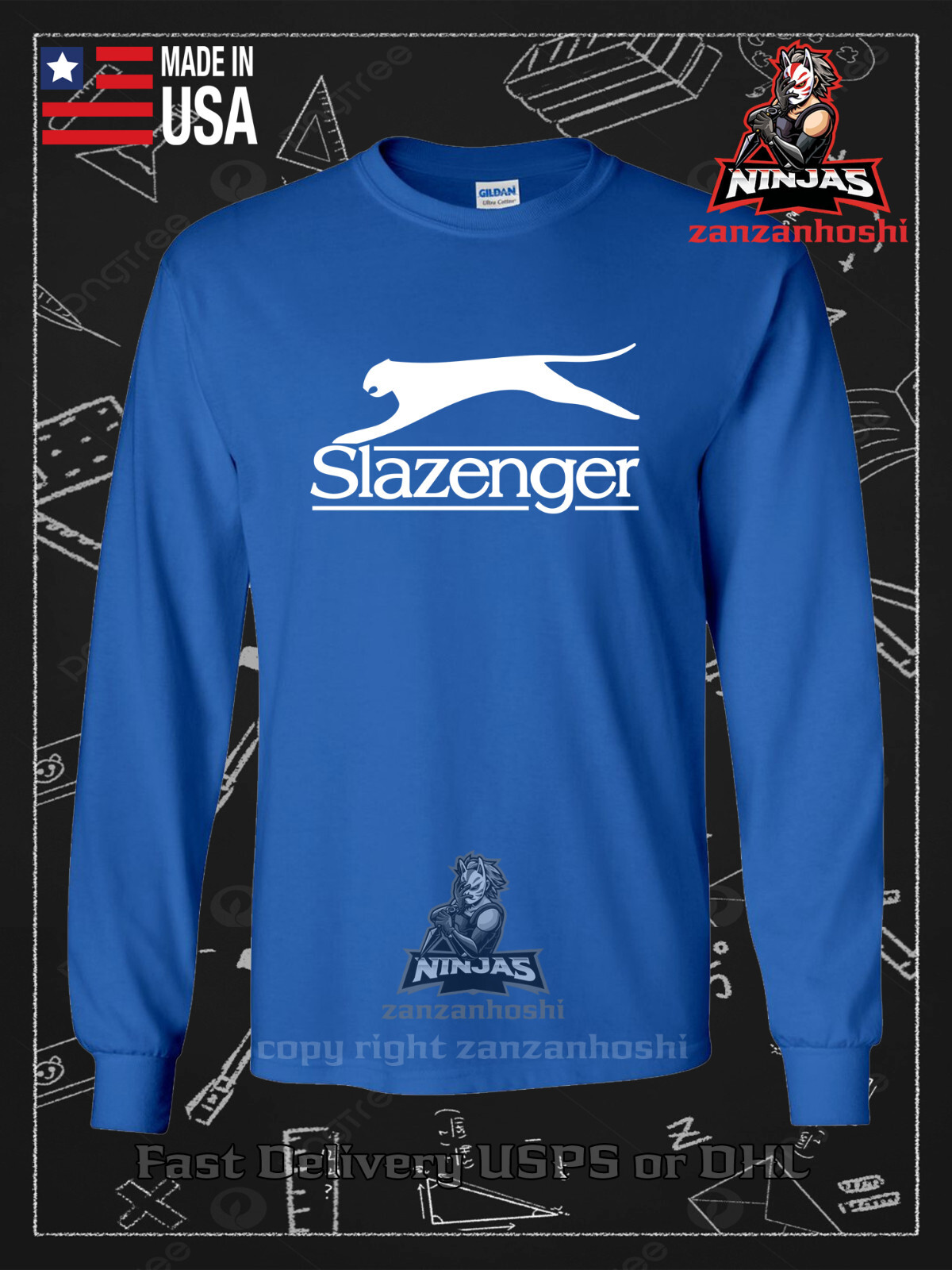 Slazenger Golf Logo Men's Long Sleeve T-Shirt American Tees gallery