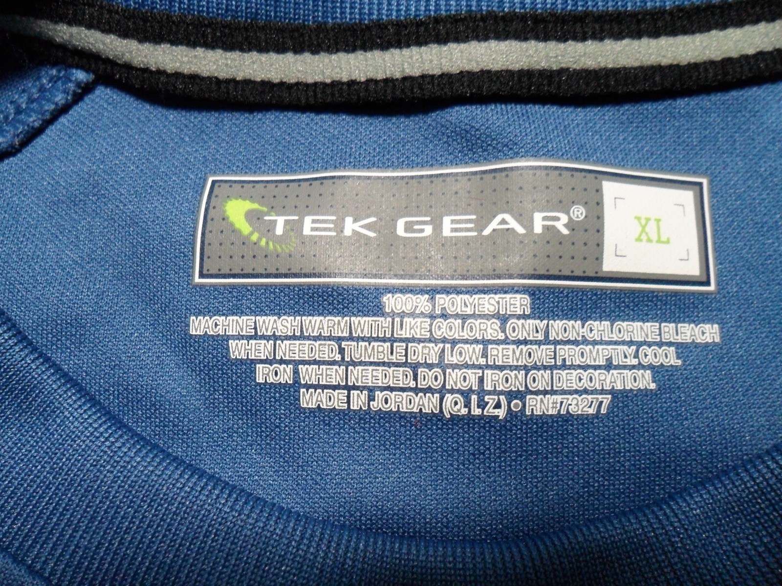 XL NWOT Tek Gear Blue and Yellow 100% Poly Athletic Shirt gallery