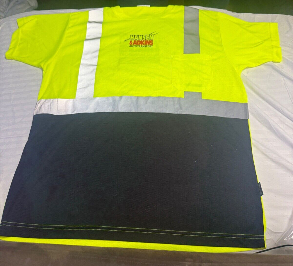 CLASS 2 HIGH VISIBILITY REFLECTIVE TYPE R ROAD WORK CONSTRUCTION SAFETY T-SHIRT