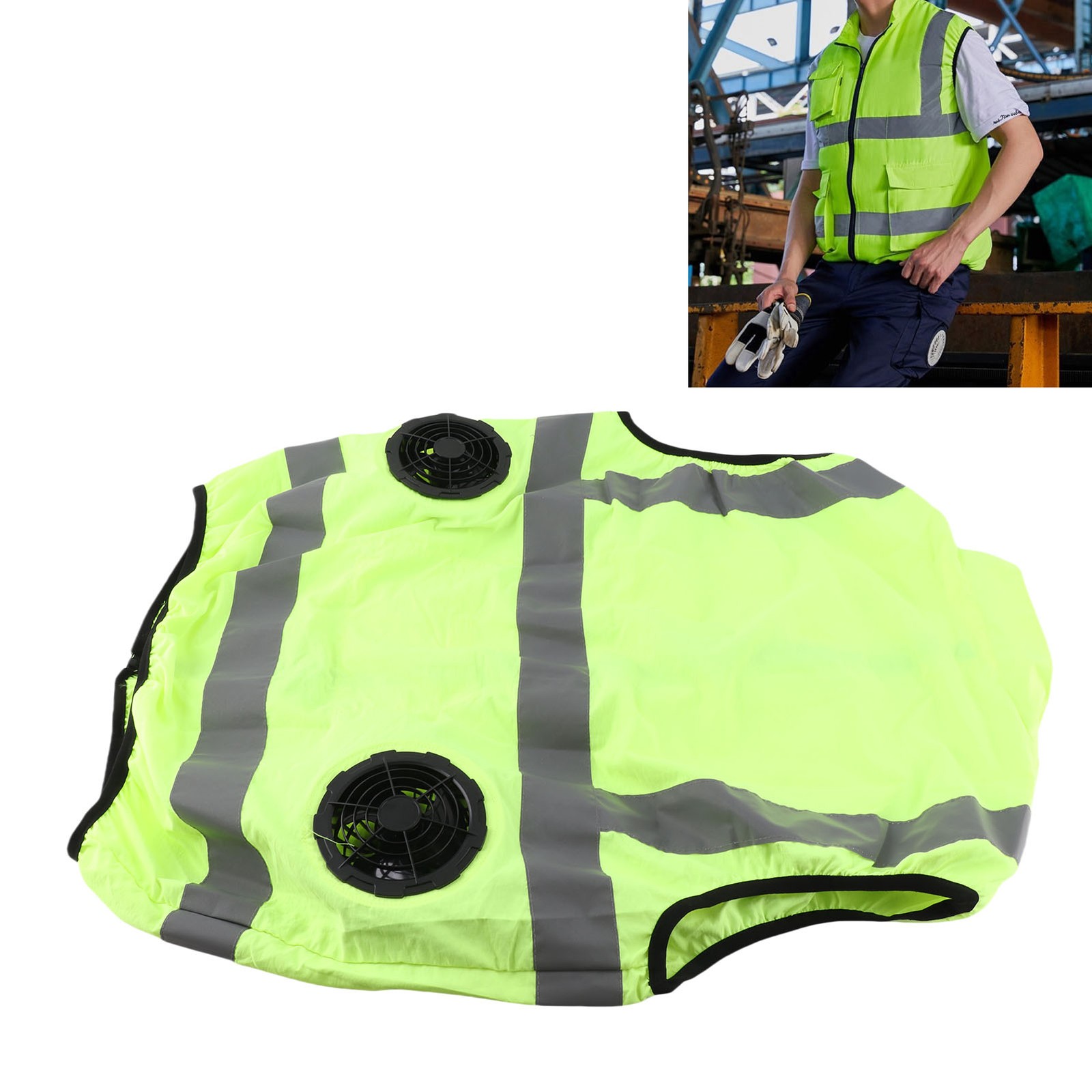 Cool Vest Summer Cooling Fan Waistcoat Air Conditioned Reflective Stripe gallery