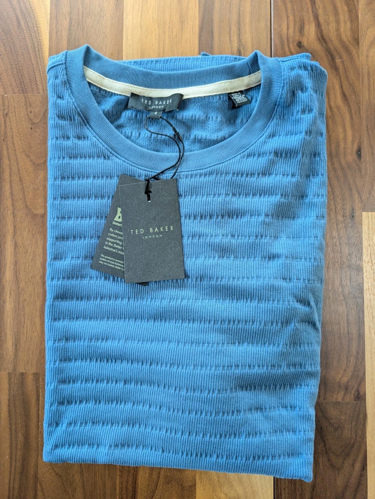 Ted Baker London Striped Jacquardt Dark Blue Tshirt gallery