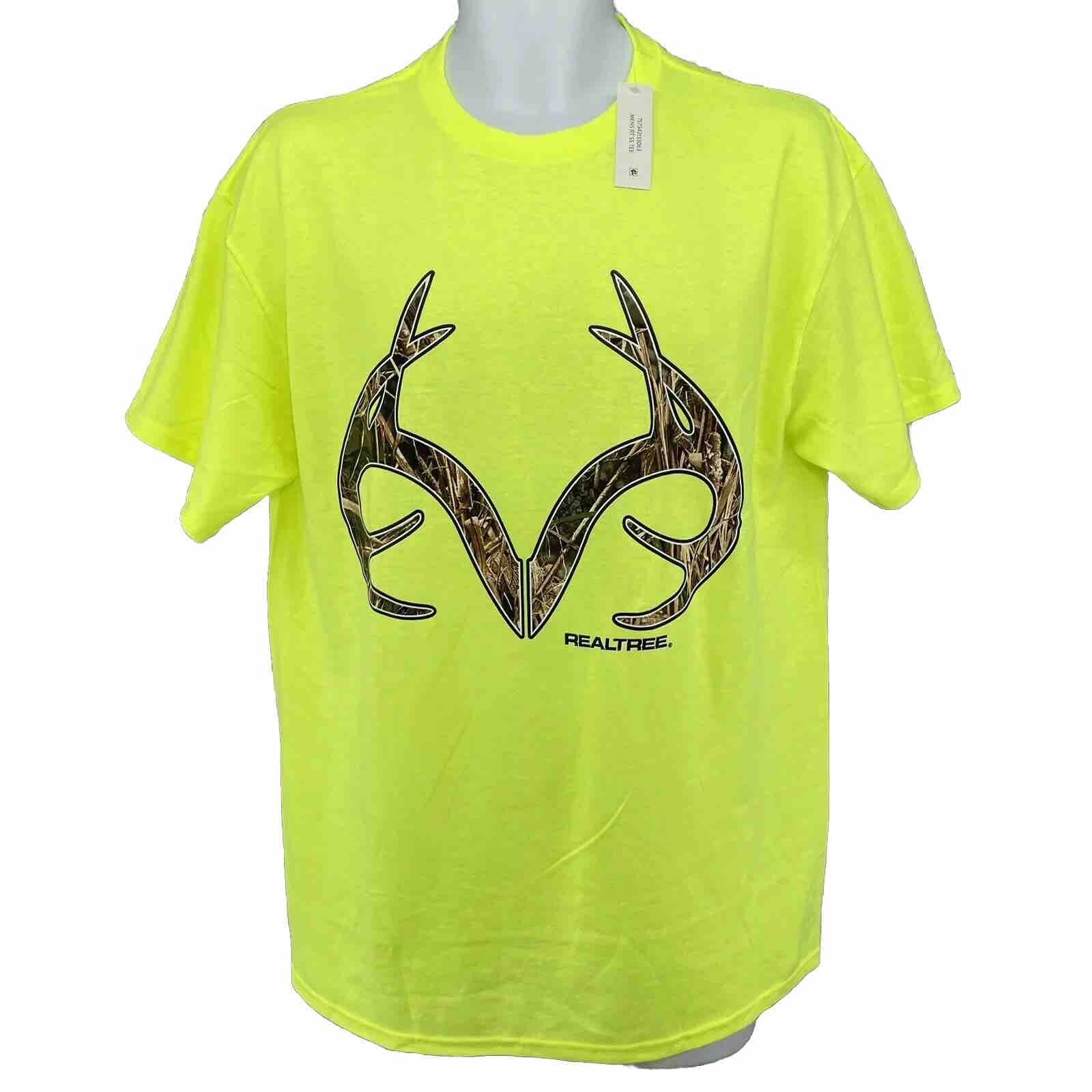 NEW! Realtree Hunting T Shirt/ Men’s (L) Safety Yellow Cotton Poly Blend NWT gallery