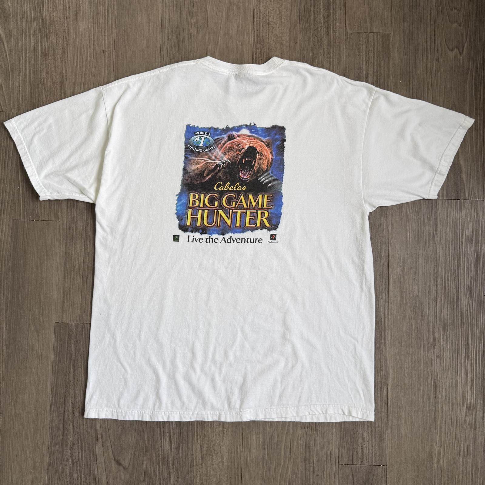 Vintage Activision Cabelas Big Game Hunter Shirt Mens XL White Bear Graphic
