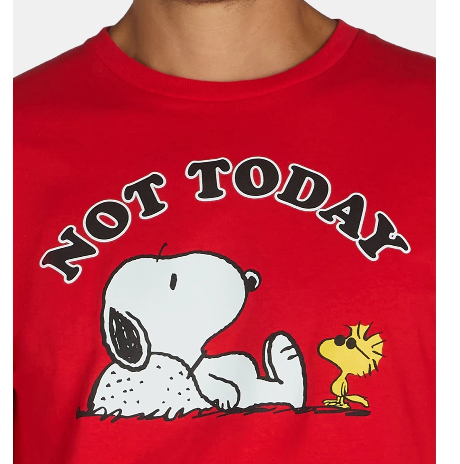 Men's Women's 3X 54-56 Peanuts Snoopy Woodstock T-Shirt "Not Today" Red New gallery