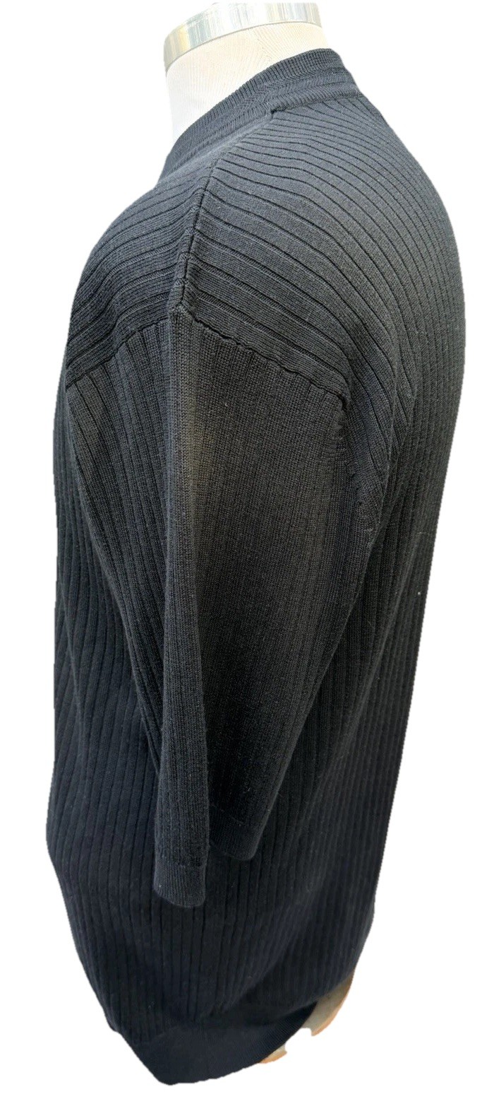 Joey Richi Black Short Sleeve Casual Crew Neck Textured Shirt 2XL Silk Blend gallery
