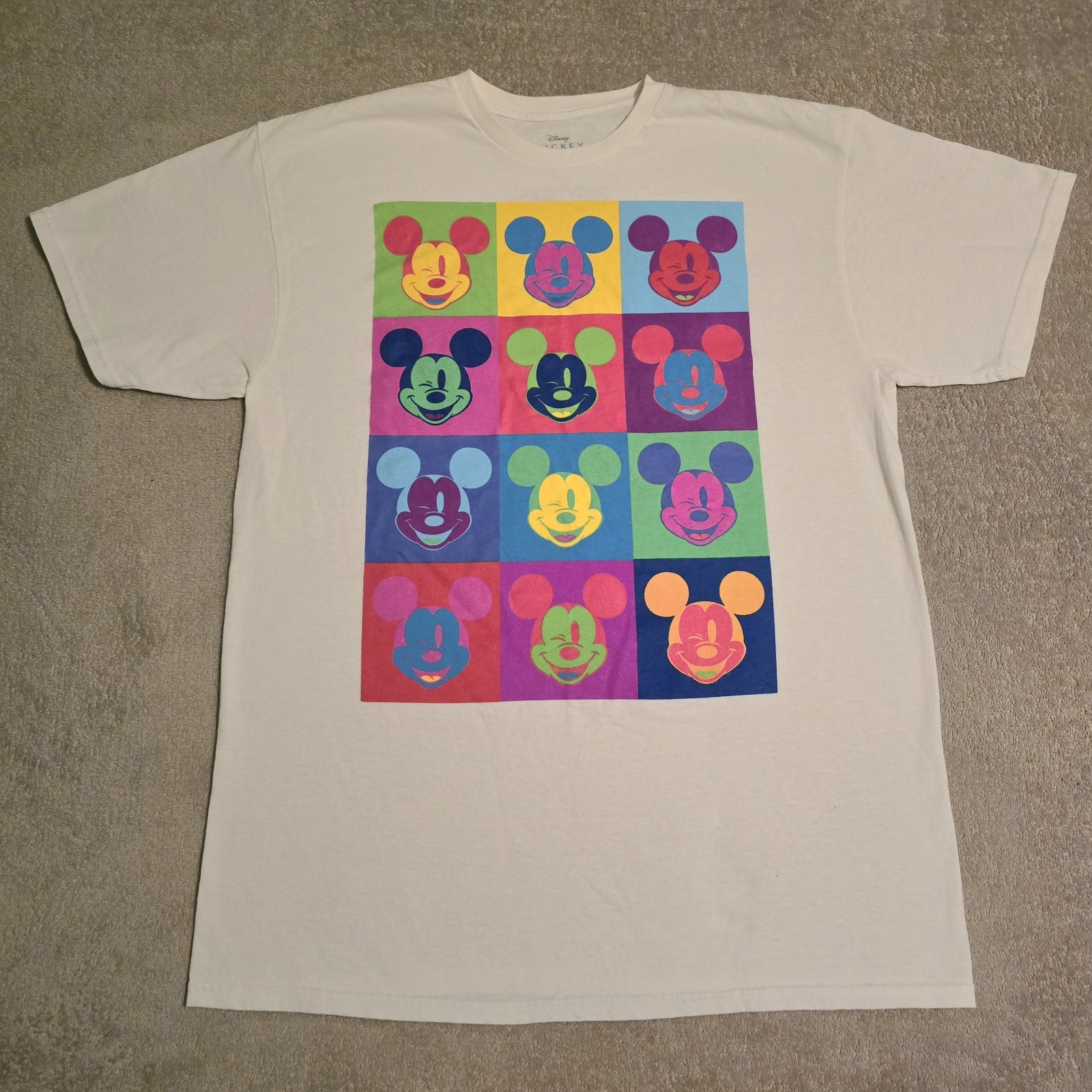 Disney Mickey Mouse Multicolor Pop Art Design Unisex T-shirt Size Large gallery