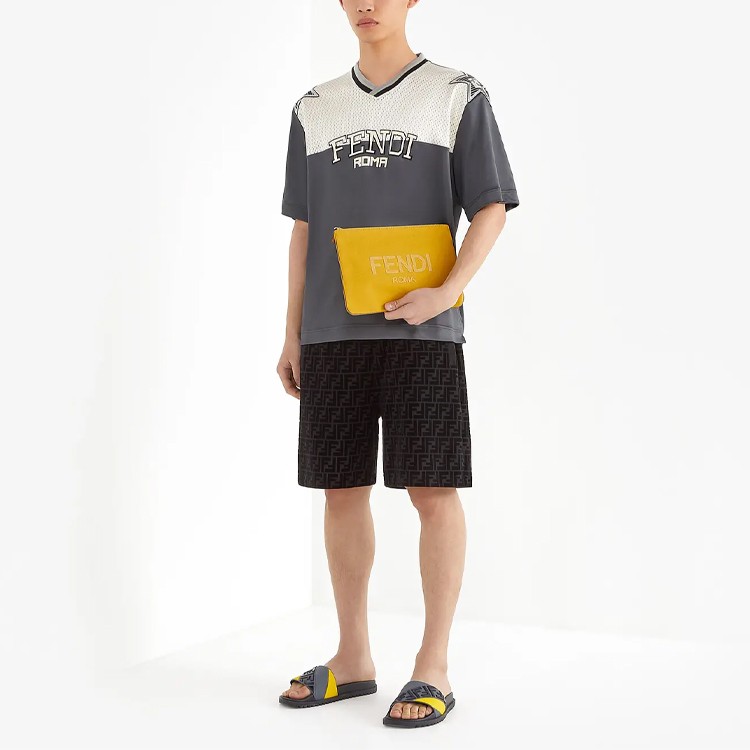 Fendi Ss21 Mesh Splicing Letter Short Sleeve T-Shirt gallery