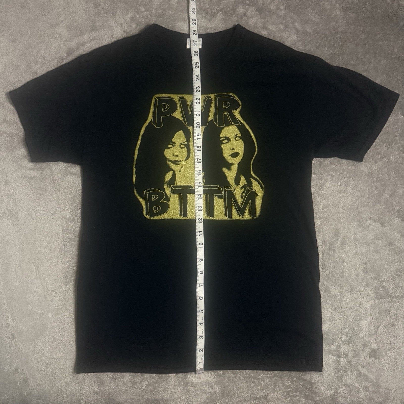 PWR BTTM Band T-Shirt Mens M Black w/ Gold Graphic Jerzees Dri-Power Tee gallery